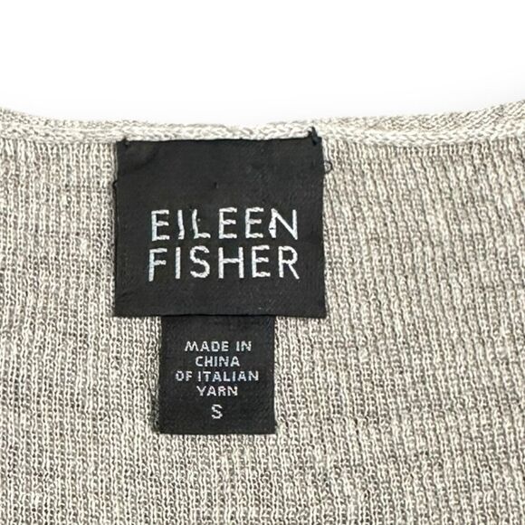 EILEEN FISHER Women’s Beige Textured Knit Linen Silk Blend Tank Top Size Small - Picture 3 of 5